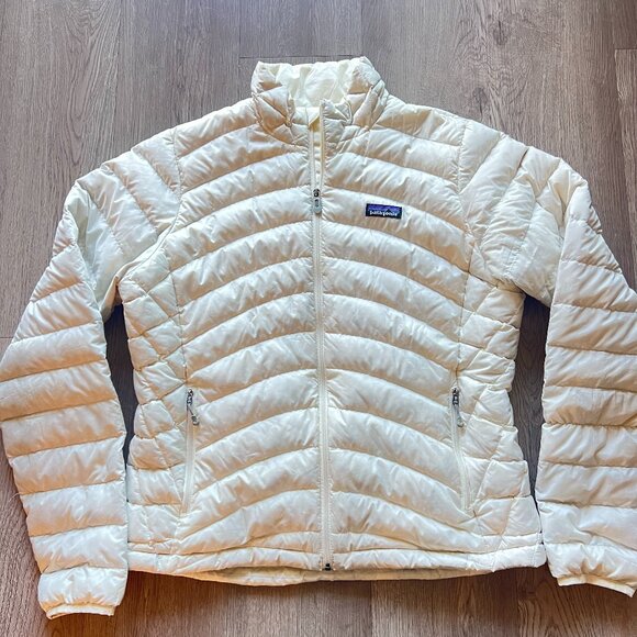 Patagonia Puffy Coat Jacket White Women's Large - Picture 1 of 5